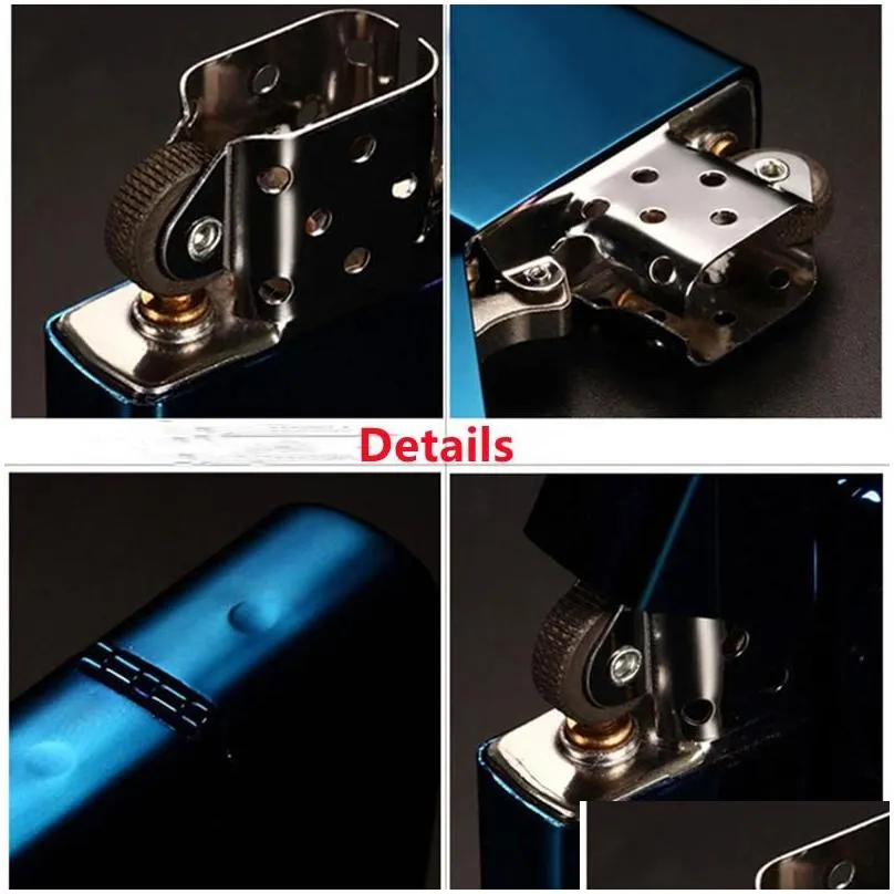 diy customizable lighter windproof kerosene lighter ice grinding wheel flint cigarette gasoline outdoor oil petrol lighter promotion