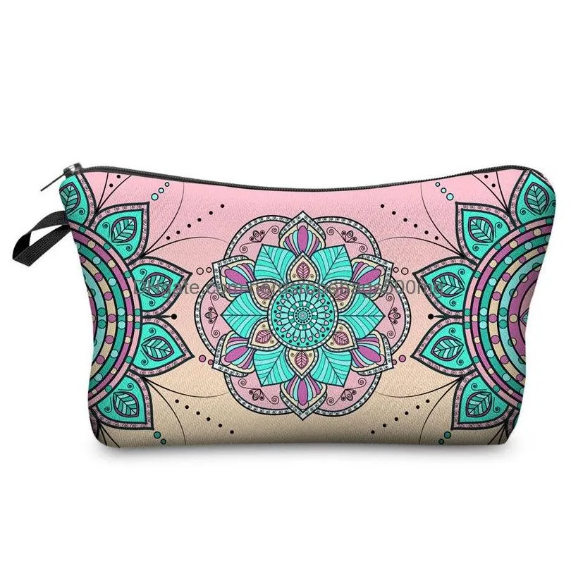 mandala cosmetic bag bohemia 3d print brides makeup bag polyester girl women makeup pouch christmas new year gift bag