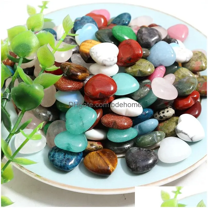 16mm wholesale fashion beads natural heart stone charms gemstone for jewelry making women earring diy accessories