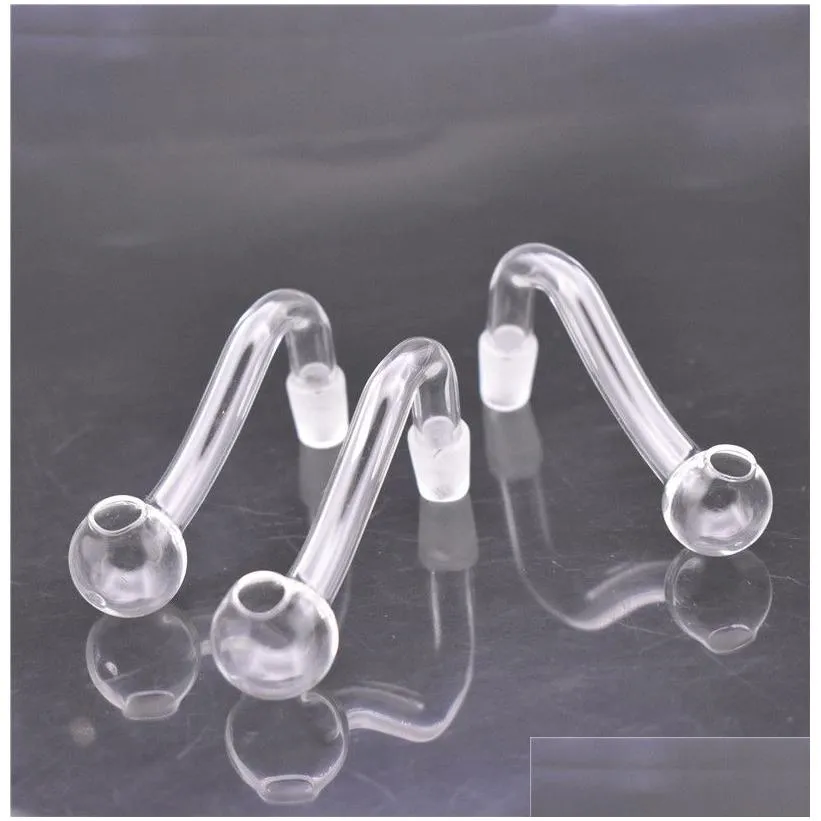  quality glass oil burner pipe 10mm 14mm 18mm male female pyrex clear oil burner curve water pipe for smoking water bongs est