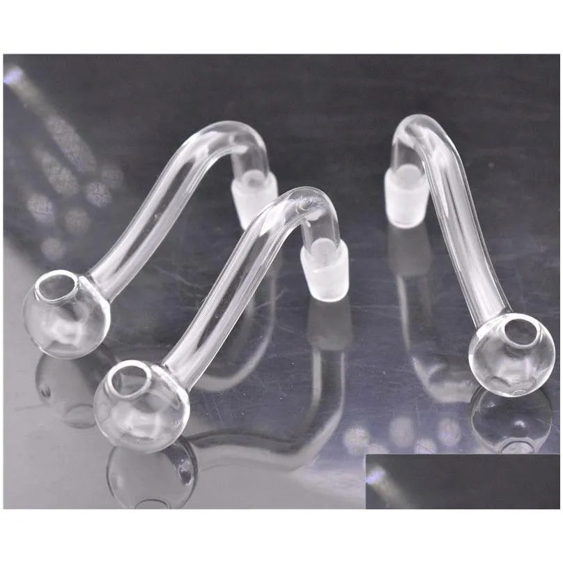  quality glass oil burner pipe 10mm 14mm 18mm male female pyrex clear oil burner curve water pipe for smoking water bongs est