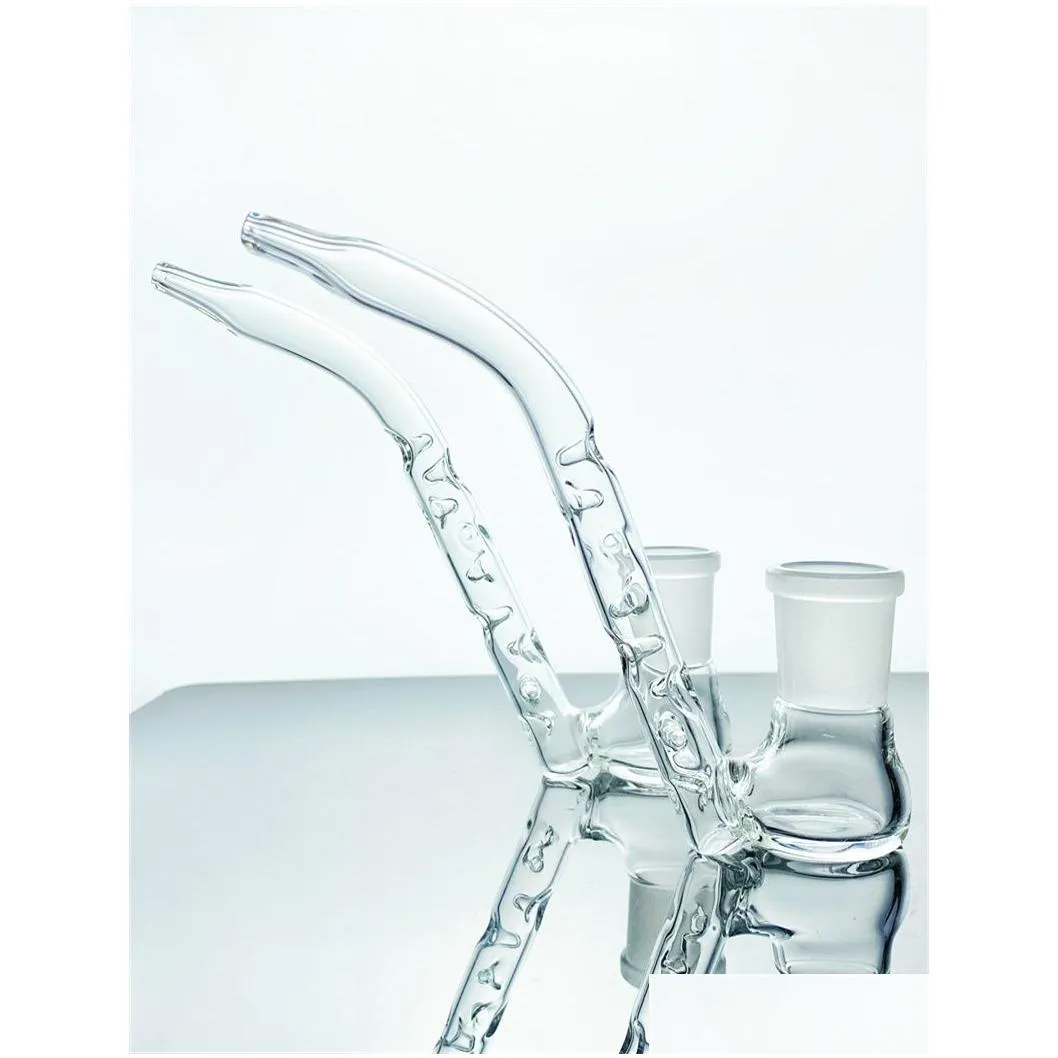 18mm glass hookah bong bent female arc adapter concave flat mouth with j hook type water gun3812709