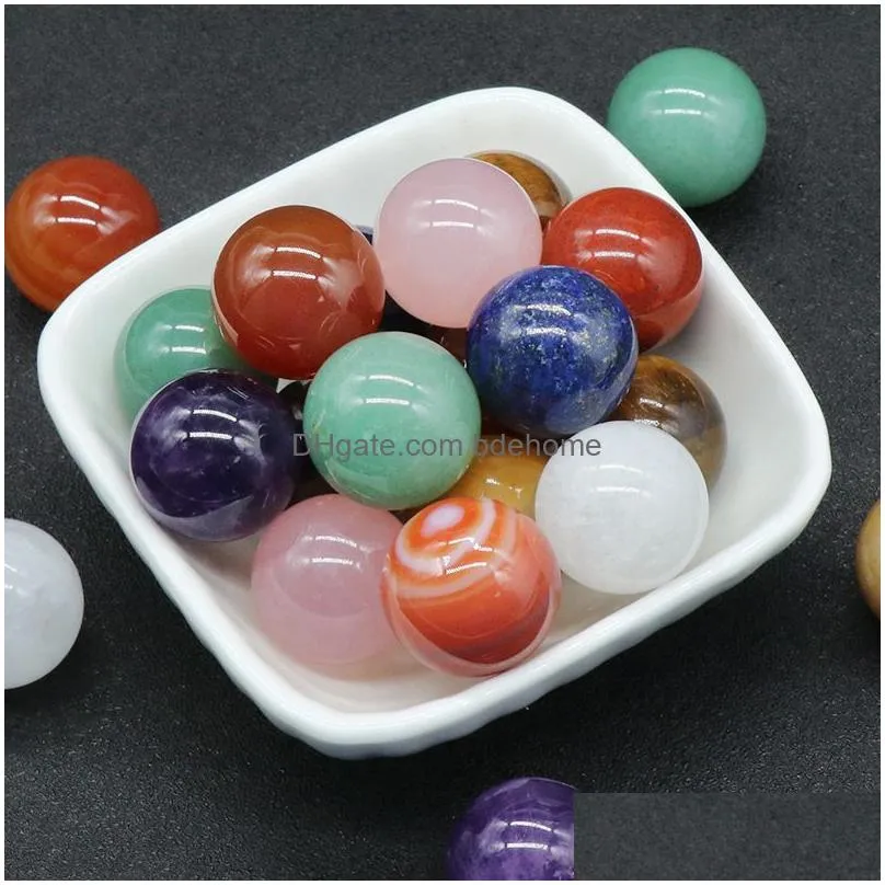 20mm polished loose reiki healing chakra natural stone ball bead palm quartz mineral crystals tumbled gemstones hand piece home decoration ornaments good