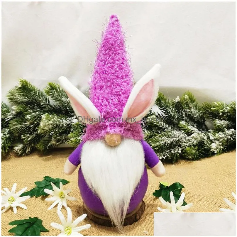 easter party bunny gnome faceless dwarf doll plush rabbit dwarves holiday spring event table decoration home accessories
