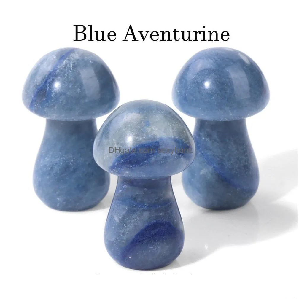 natural gems stone decoration ornaments mushroom shape statue healing jaspers stone crafts for home decor 20x35mm