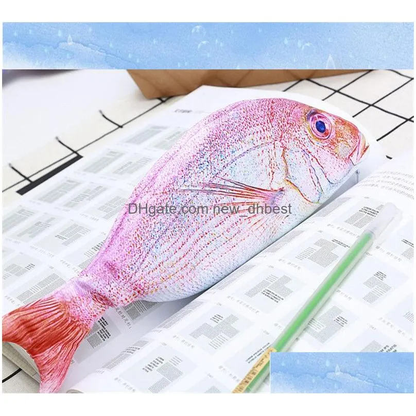 fish pen bag personality imitation fish shape pencil case creative loth pencils bags school student stationery pen bag