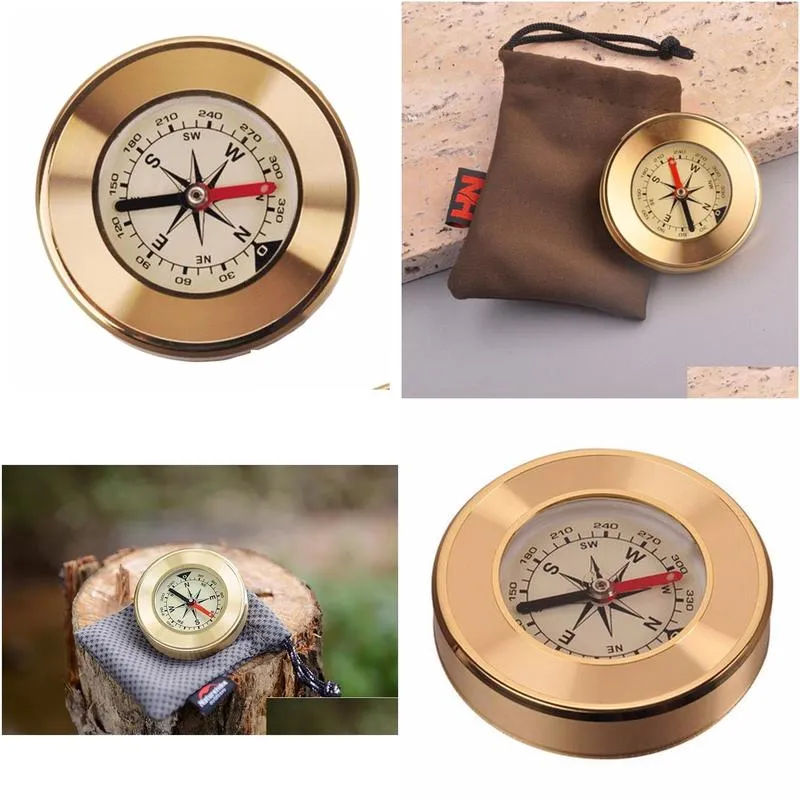 nh traditional compass copper metal shell direction guide antique camping hiking round