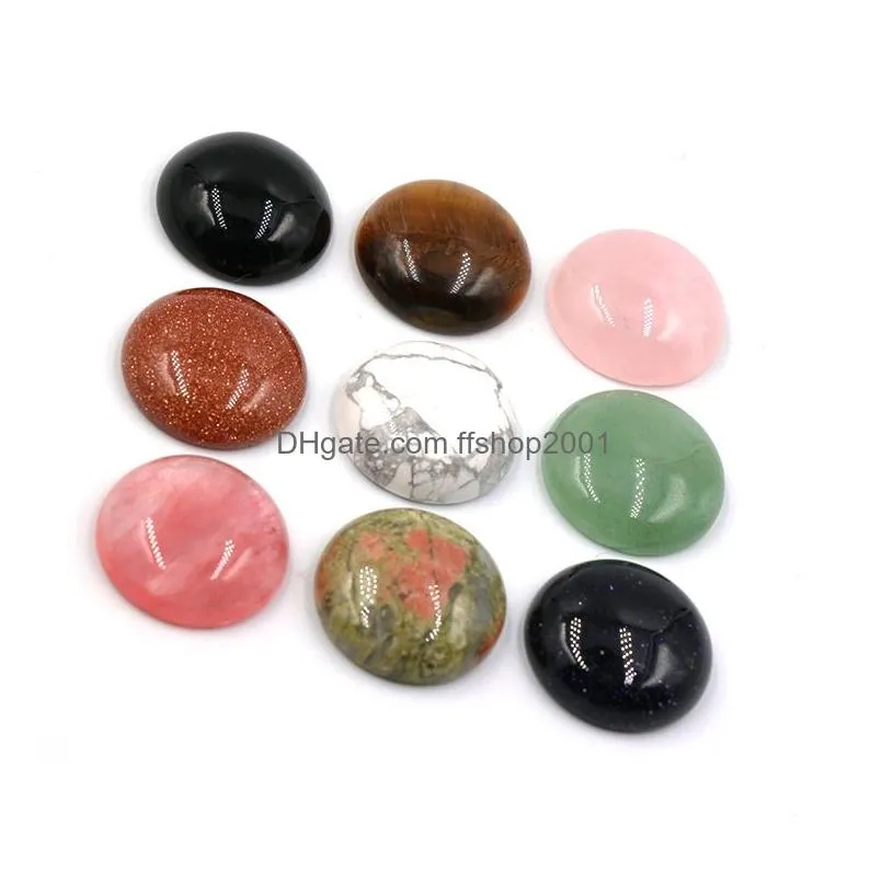 20mm mini round natural stone carving cabochon crystal polishing gem healing jewelry diy acc