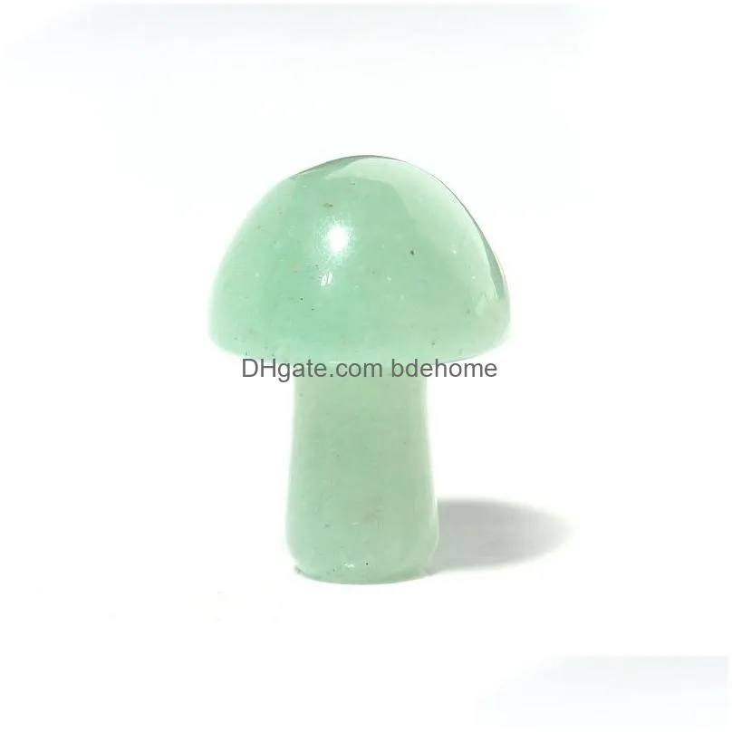 20x15mm mini mushroom plant statue natural stone carving aquarium home decoration crystal polishing gem