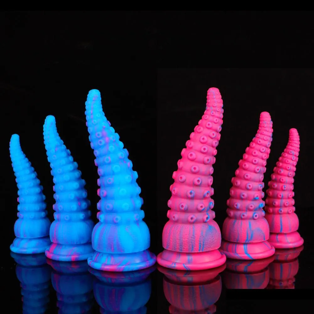 dildos/dongs silicone octopus tentacle huge animal colorful monster prostate massage anal butt plug toy for women adult toys