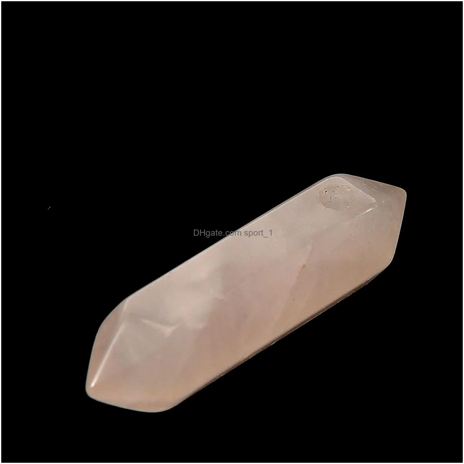 semi-finished stone hexagonal column charms rose quartz charms amethyst crystal healing pendant for earrings necklace jewelry making