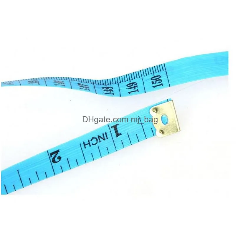 colorful plastic soft ruler measuring clothing tape measuring tool tape ruler home practical sewing ruler 1.5m with iron head