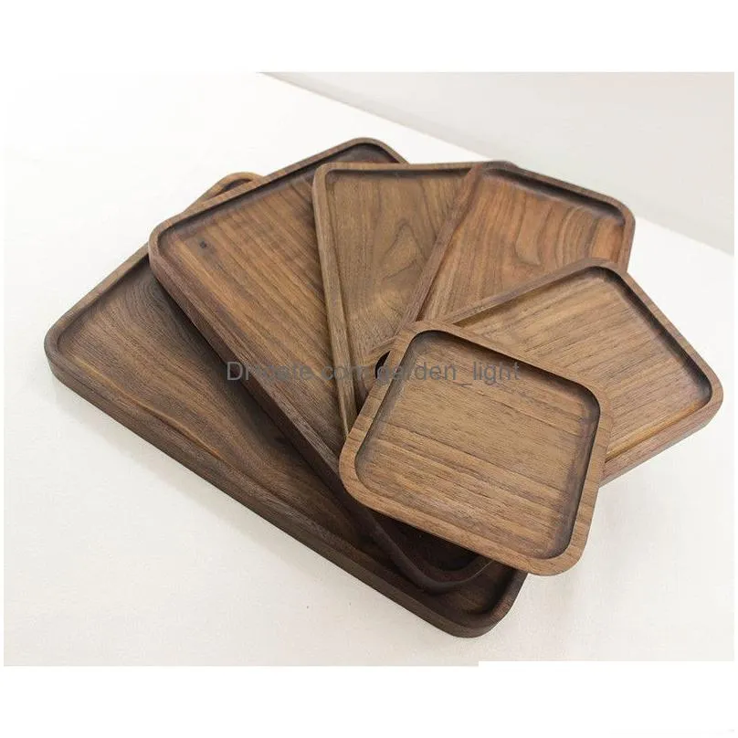 black walnut tray pad wooden food fruits cake dessert serving trays snack dessert pizza sushi bread plate