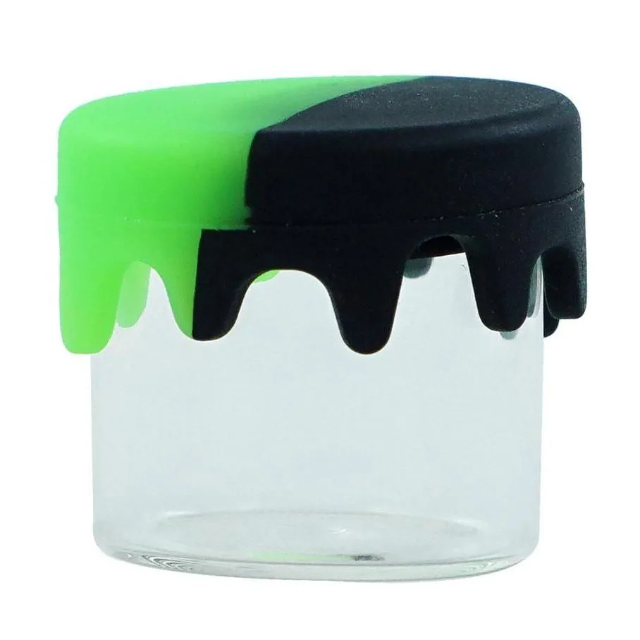 small-capacity dabbing wax container box 6 ml glass jar dab dry herb concentrate storage bottle with silicone lid