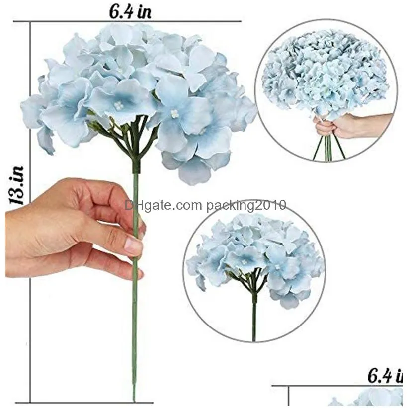 artificial hydrangeas with 23cm stems 54 petals realistic silk hydrangea fake flowers for wedding home office party cafe arches