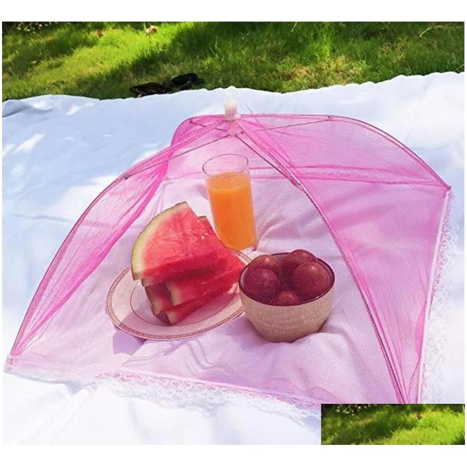 mesh screen food cover -up mesh screen protect food cover foldable net umbrella cover tent anti fly mosquito kitchen cooking tool