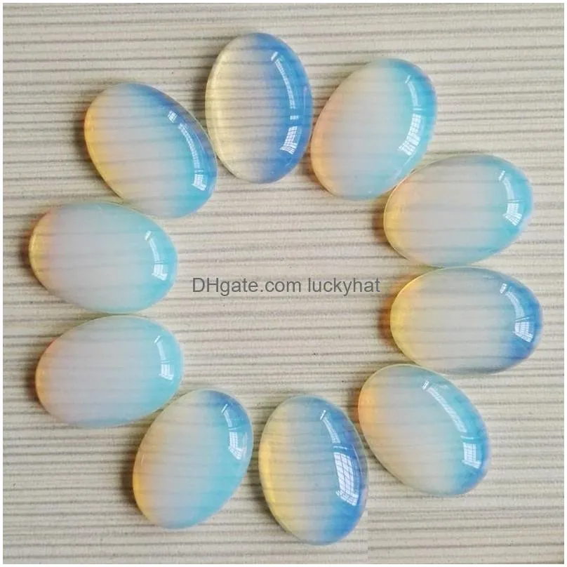 natural stone oval cabochon loose beads opal rose quartz turquoise stones face for reiki healing crystal necklace ring earrrings jewelry making
