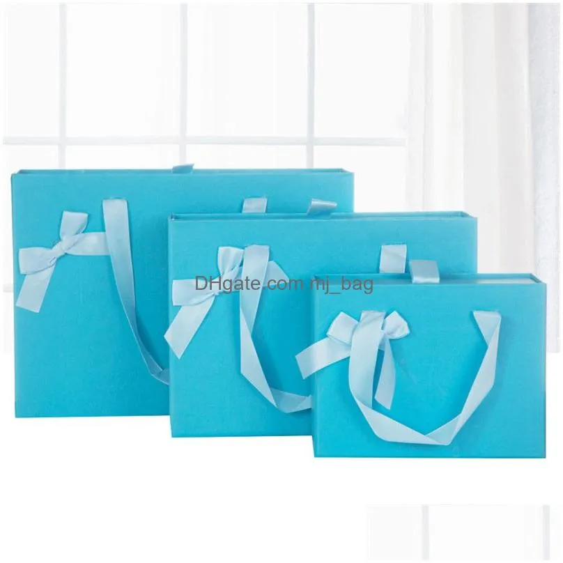 paper gifts bags with handles jewelry shopping bag gift wrap recyclable cosmetic box gift bag 4 color