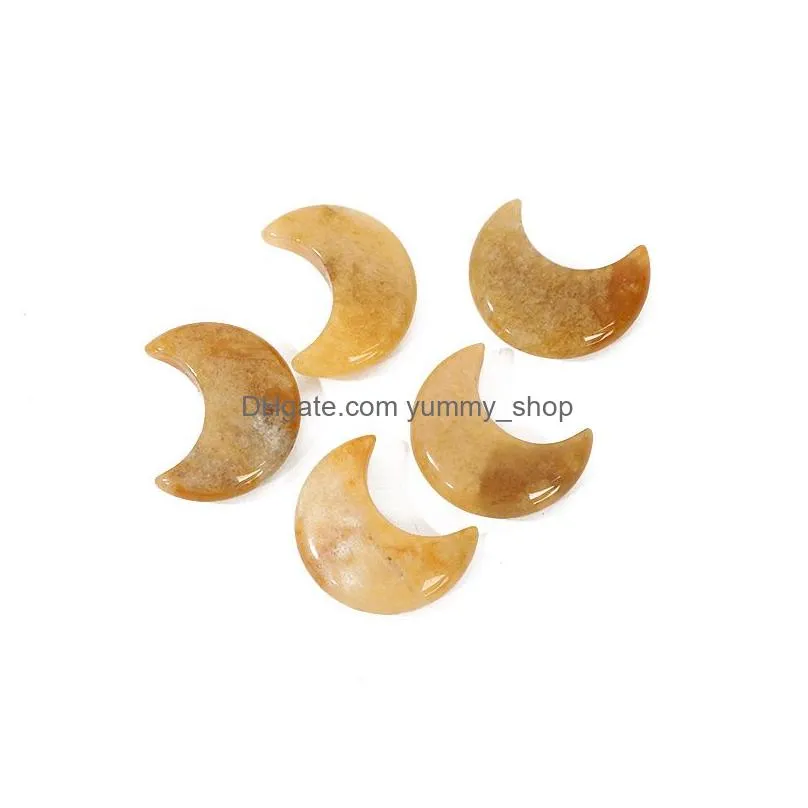 natural stone crystal crescent moon ornaments quartz healing crystals energy reiki gem craft hand pieces living room decoration