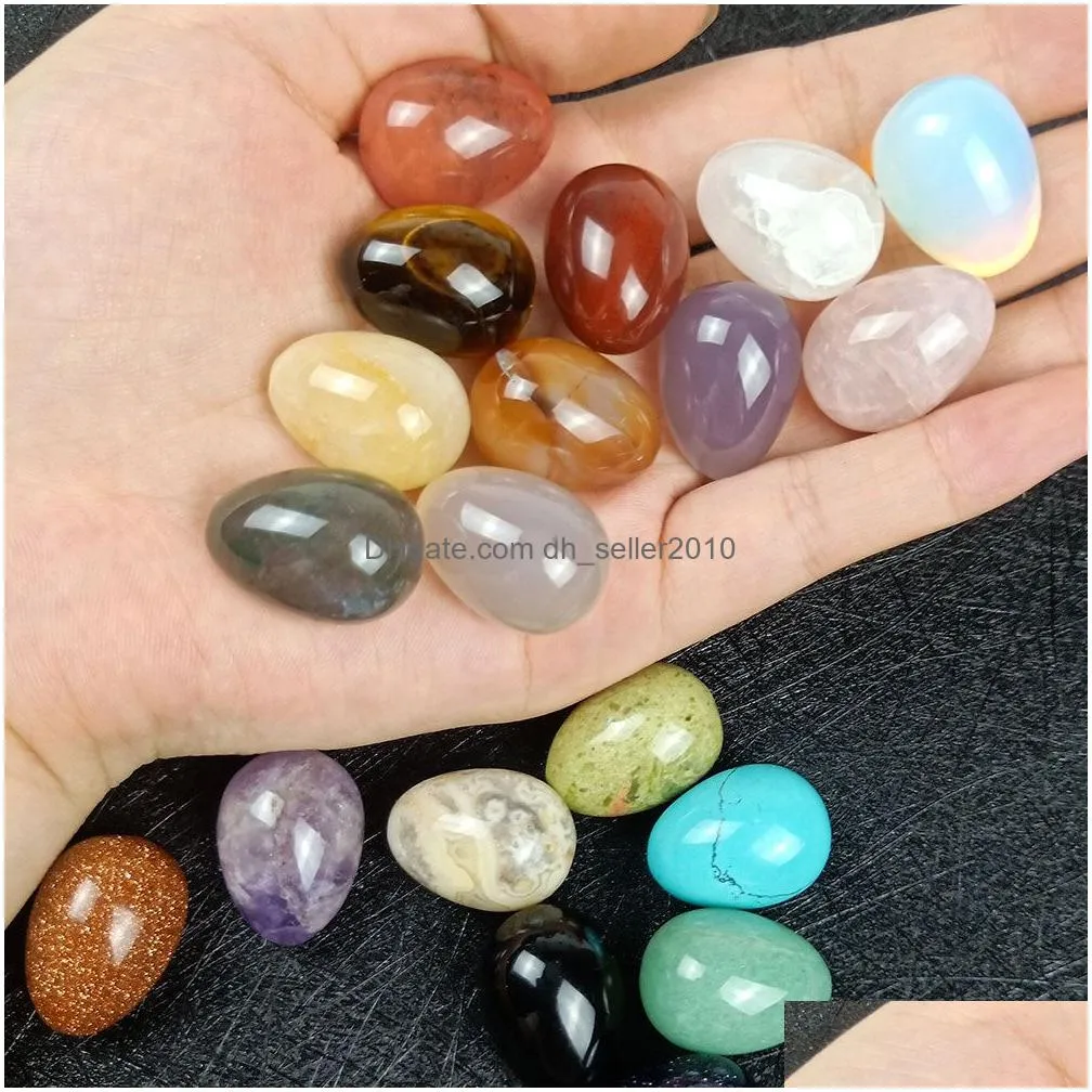 polished egg shape loose reiki healing chakra natural stone ball bead palm quartz mineral crystal tumbled gemstones hand piece home decoration accessories