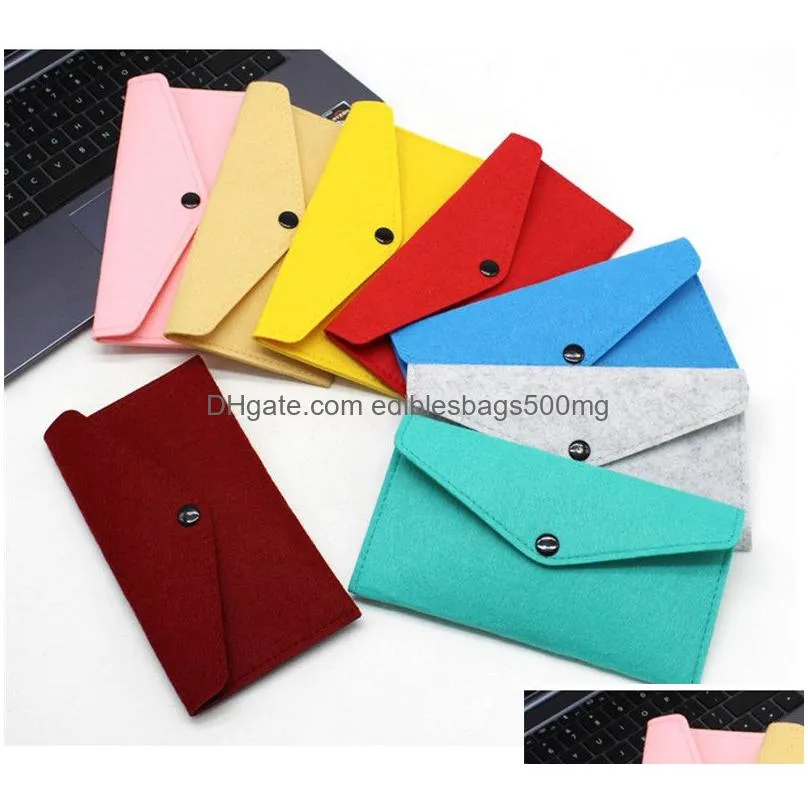 felt glasses bag felt phone coin storage bag women men mobile cell phone case felt wallet coin purse bag