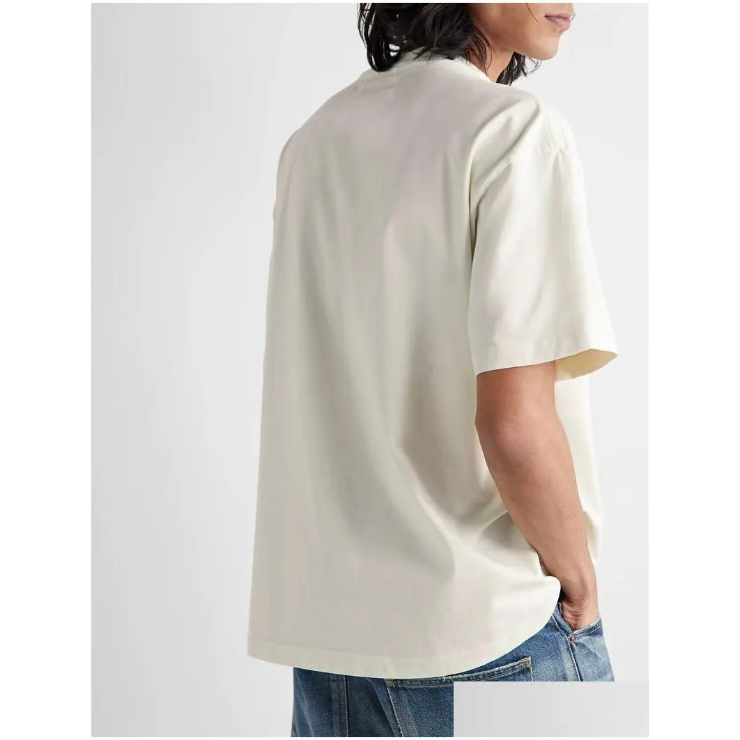 23ss short sleeve cotton fashion tee plus size usa summer vintage racer logo t shirt high street europe men uni tshirt