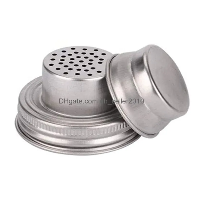 stainless steel mason jar shaker lids caps for cocktail flour mix spices sugar salt peppers kitchen tools