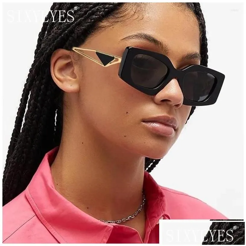 sunglasses vintage square women designer metal cutout frame glasses ladies uv400 eyewear drop delivery fashion accessories dhxif