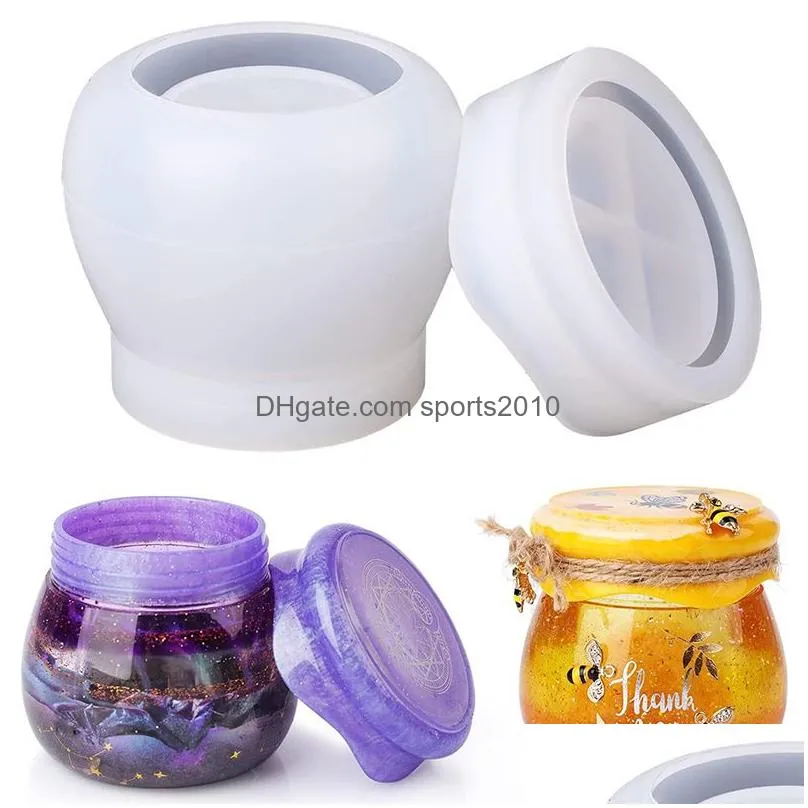silicone tank mould diy pudding jar jewelry storage box epoxy casting mold with lids party gifts