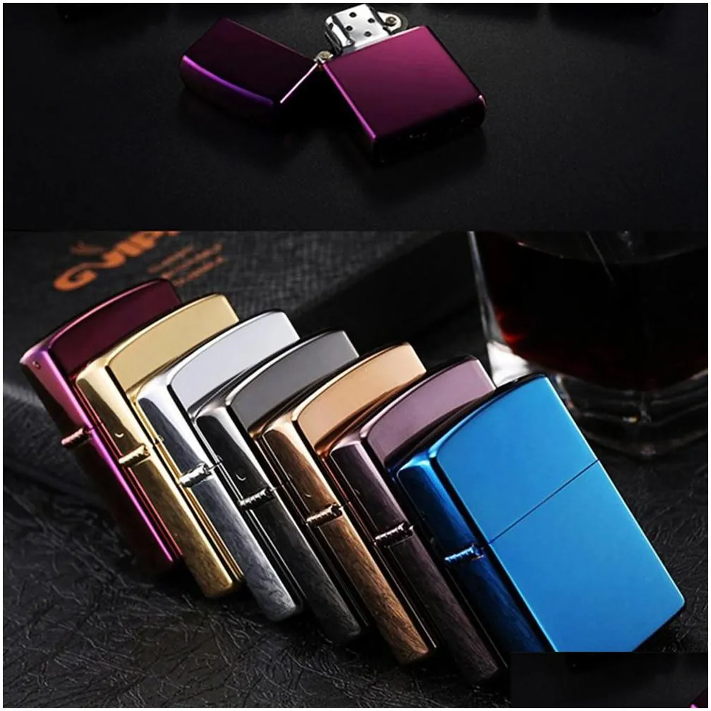 diy customizable lighter windproof kerosene lighter ice grinding wheel flint cigarette gasoline outdoor oil petrol lighter promotion