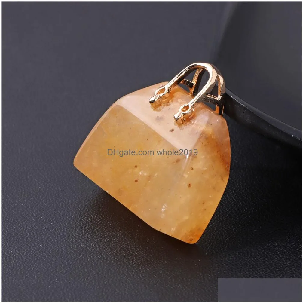 natural stone statue handbag charms mineral crystal agate pendant jaspers healing bag home decoration ornament diy necklace