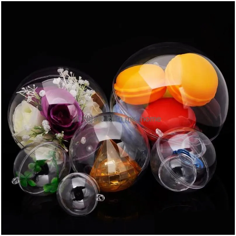 transparent clear fillable candy snack ball box xmas ornament tree favor gift 5cm/6cm/7cm/8cm