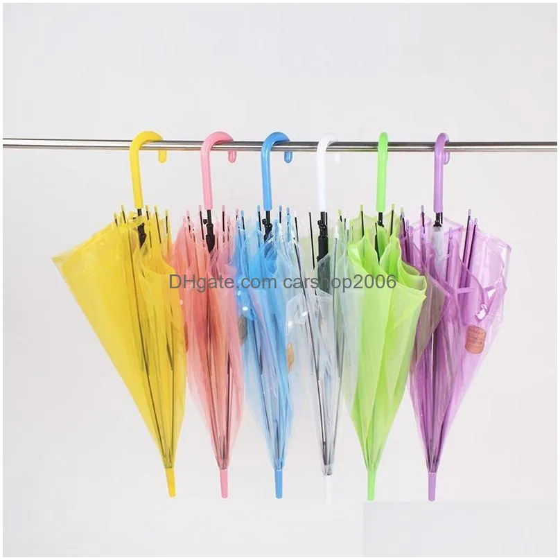 plastic clear frosted umbrella fashion durable windproof weather resistant iridescent umbrellas