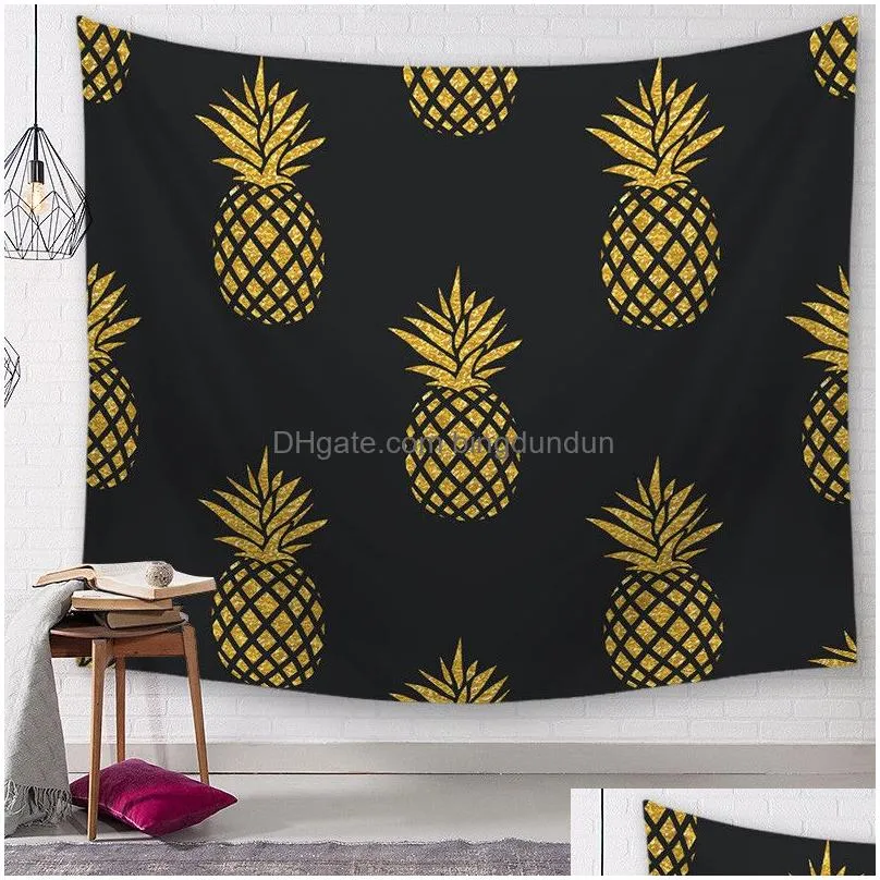 pineapple series wall tapestries digital printed pineapple beach towels bath towel home decor tablecloth outdoor pads 150x130cm