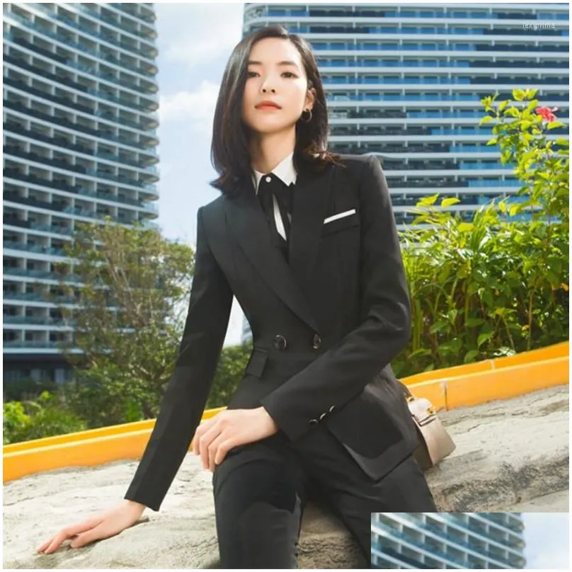 two piece dress office lady black skirt suits women 2 set business uniforms formal work wear spring blazer female clothing