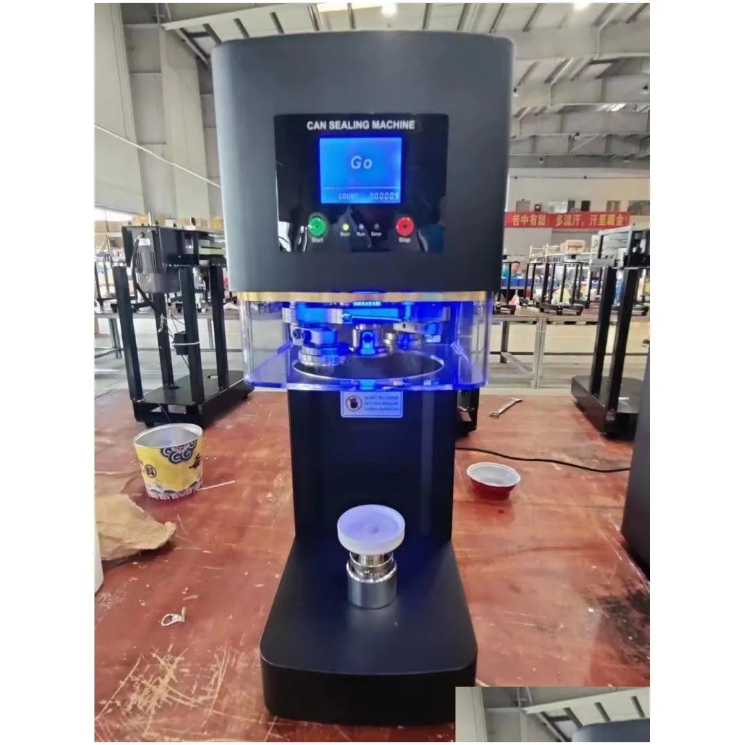 2022 full automatic intelligent can sealing machine non rotary plastic pet paper cups tin jar beer cans seamer size customized