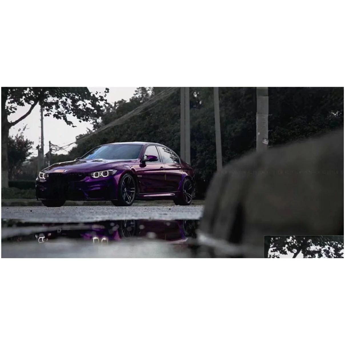 gloss metallic paint midnight purple vinyl wrap adhesive sticker film black cherry ice car wrapping roll foil air channel release