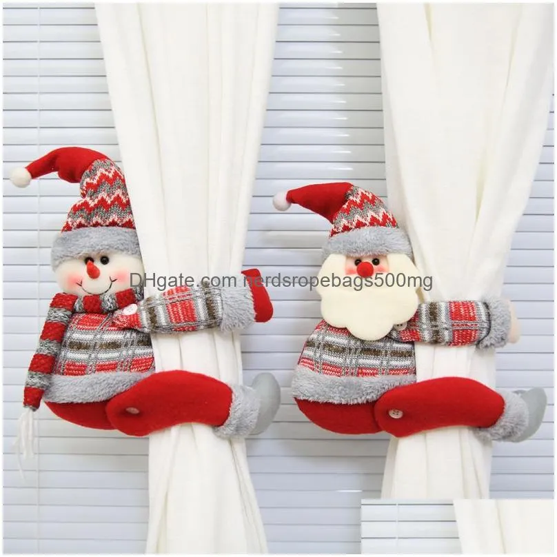 christmas curtain buckle holder santa claus snowman elk curtain tie-back bedroom hook fastener clamp christmas home decor