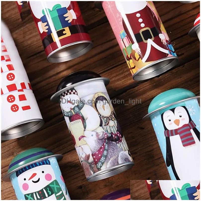 christmas candy tin box merry xmas santa claus snowman pattern snack candy storage boxes children sweets gift happy year home