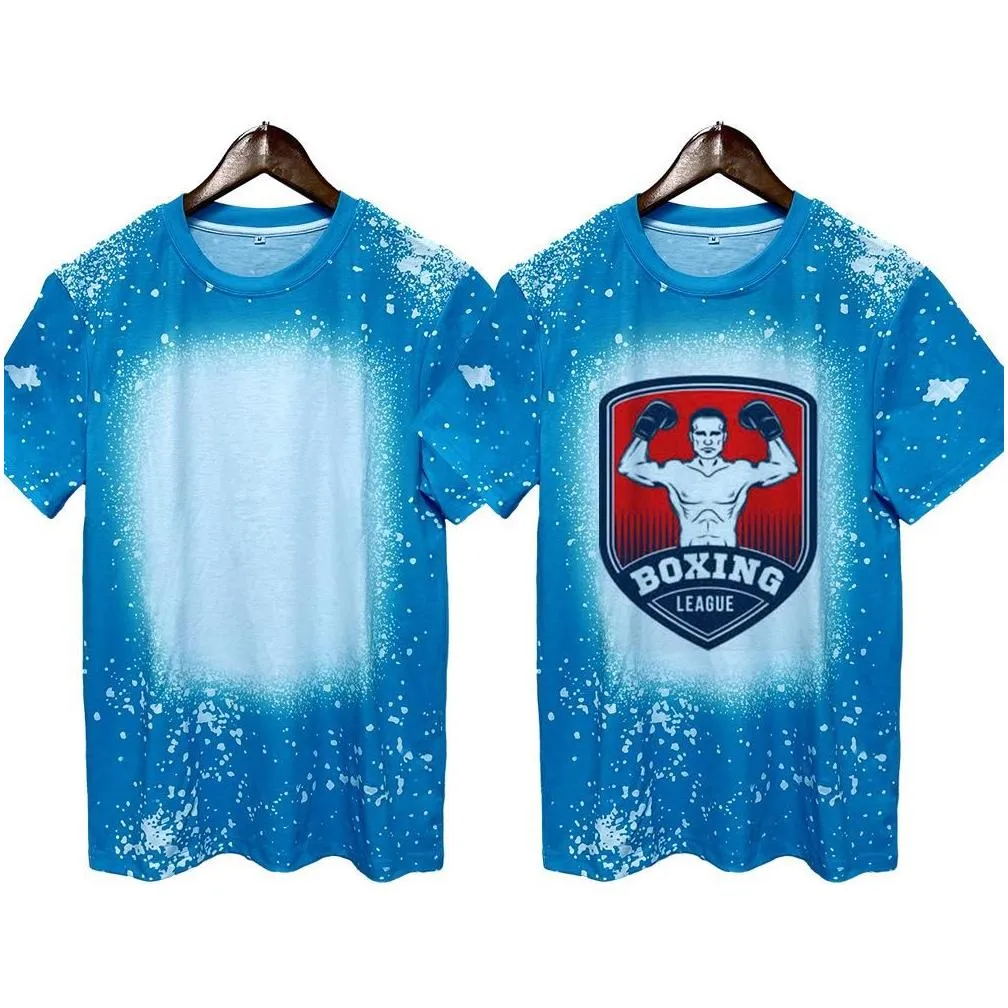 us men women party supplies sublimation bleached shirts heat transfer blank bleach shirt bleached polyester t-shirts