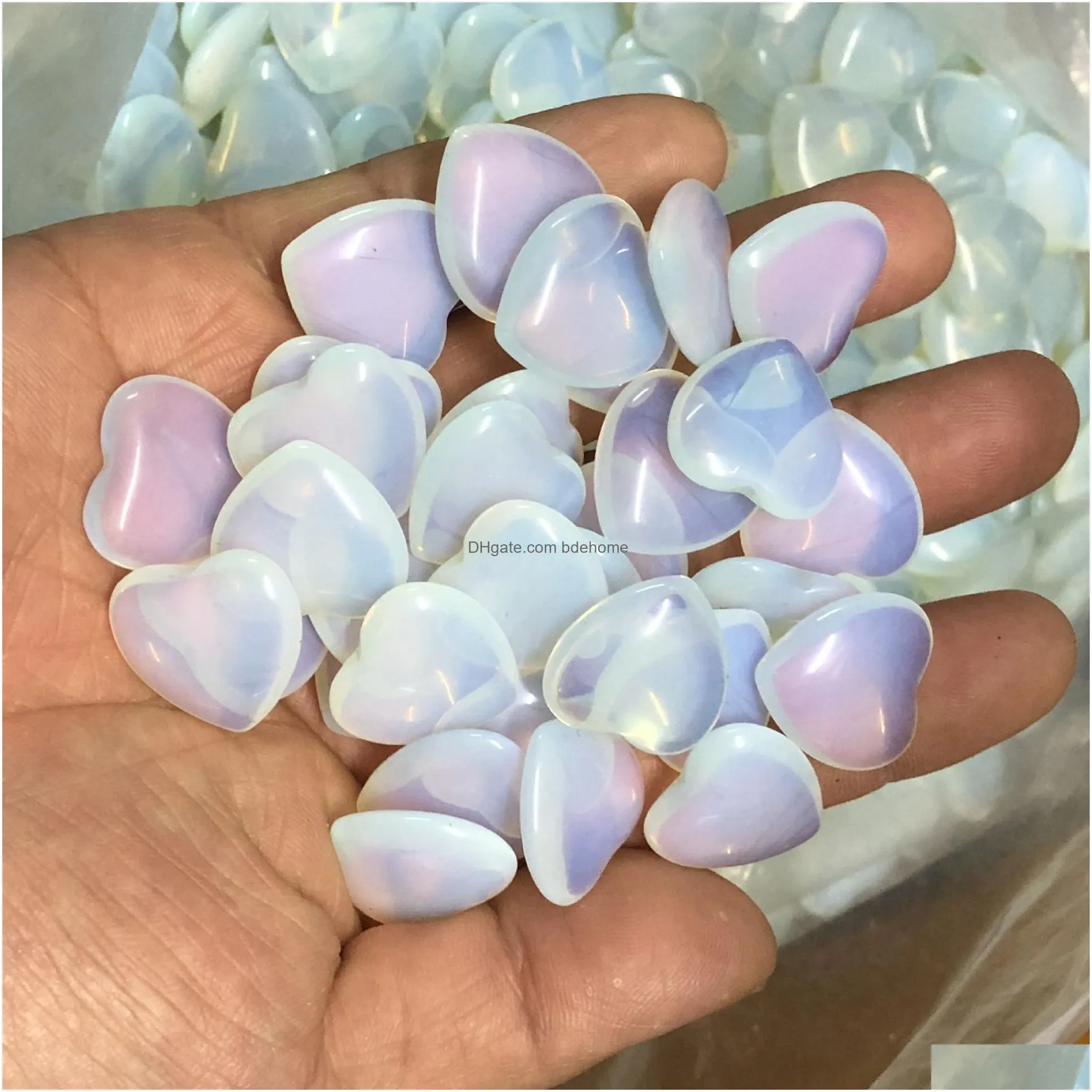 20mmx6mm heart statue carved decoration glass opal stone gift room ornament decor