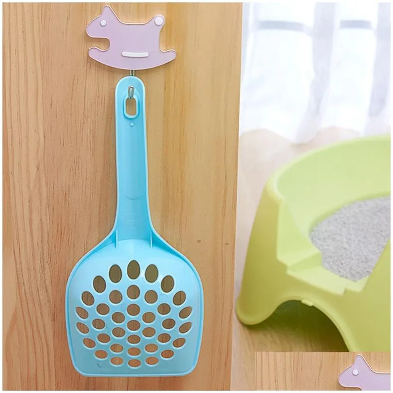 plastic cat litter scoop pooper pet grooming cleaning tool care sand waste scooper cats litter shovel hollow lightweight durable easy to clean