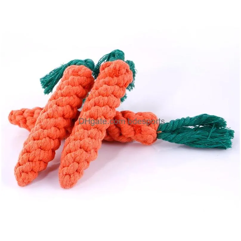 carrot knot chew toys cat dog cotton carrot rope pet molar toys cat dog double knot rope chew toys