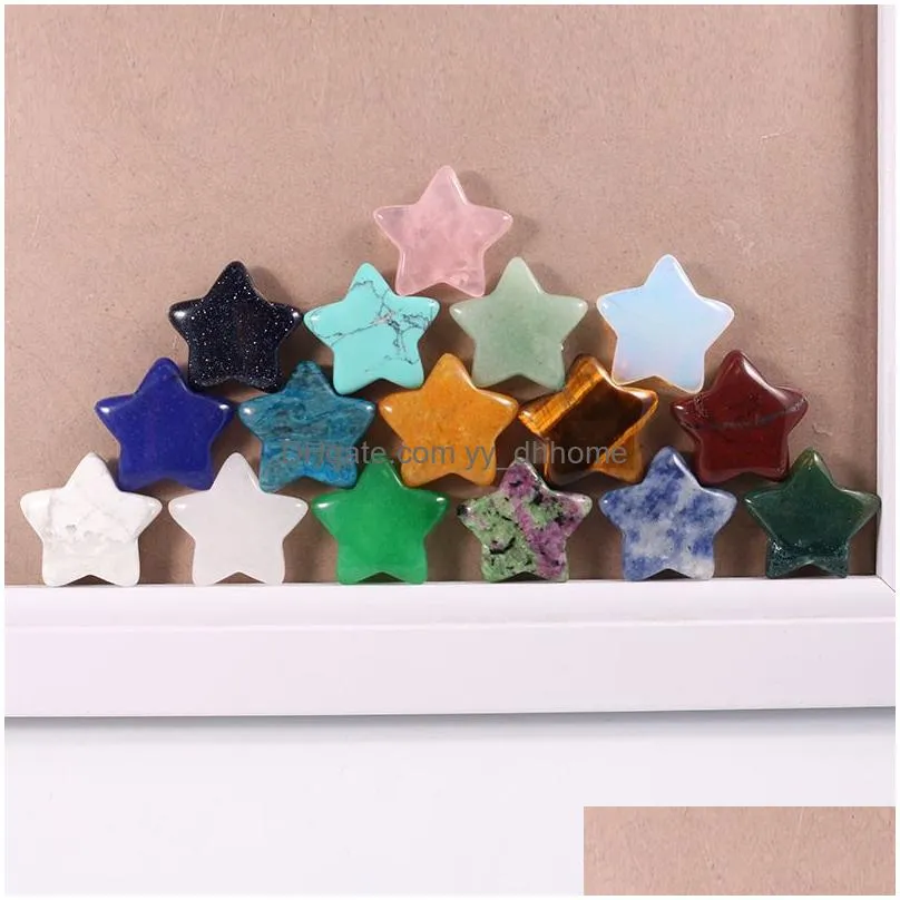 five-pointed star ornaments natural rose quartz turquoise stone naked stones decoration hand handle pieces diy necklace accessories