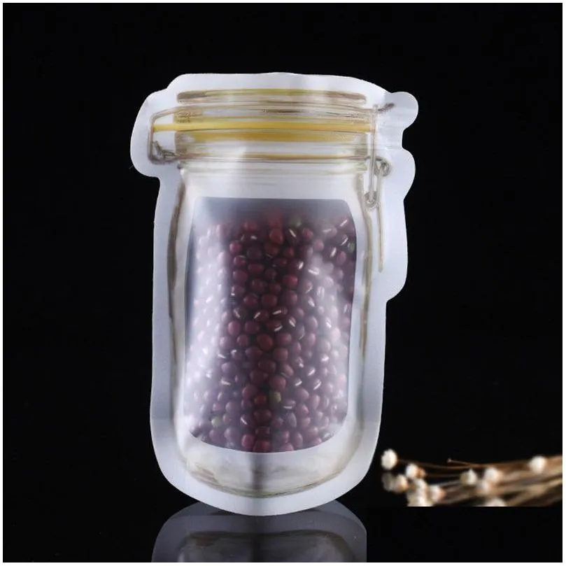 mason jar zipper bags food storage snack sandwich reusable airtight seal food storage bags leakproof food saver stand up bags