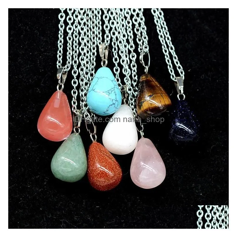 pendulum chakra necklace jewelry healing crystal amethyst rose quartz bead point women men natural stone heart hexagon pendants leather steel