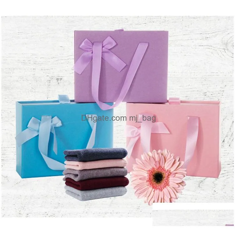 paper gifts bags with handles jewelry shopping bag gift wrap recyclable cosmetic box gift bag 4 color