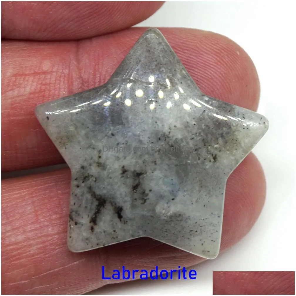 3cm mini star statue ornament natural stone crystal carving home decoration crystals polishing gem healing jewelry