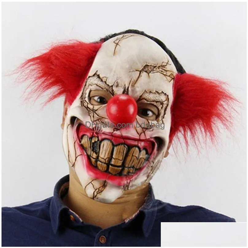scary clown mask halloween props carnival party mask horrible clown adult men latex demon clown mask
