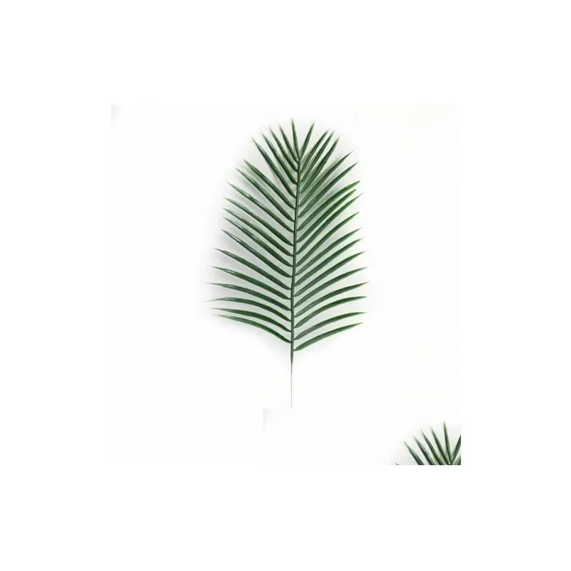 artificial fake plastic leaves green plants fake palm tree leaf greenery for floral flower arrangement flore wedding decoration gb116